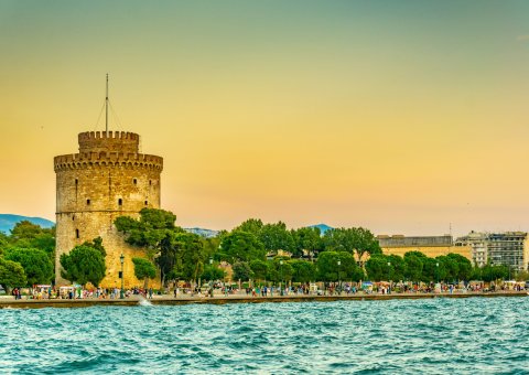 Promenade und Weißer Turm in Thessaloniki